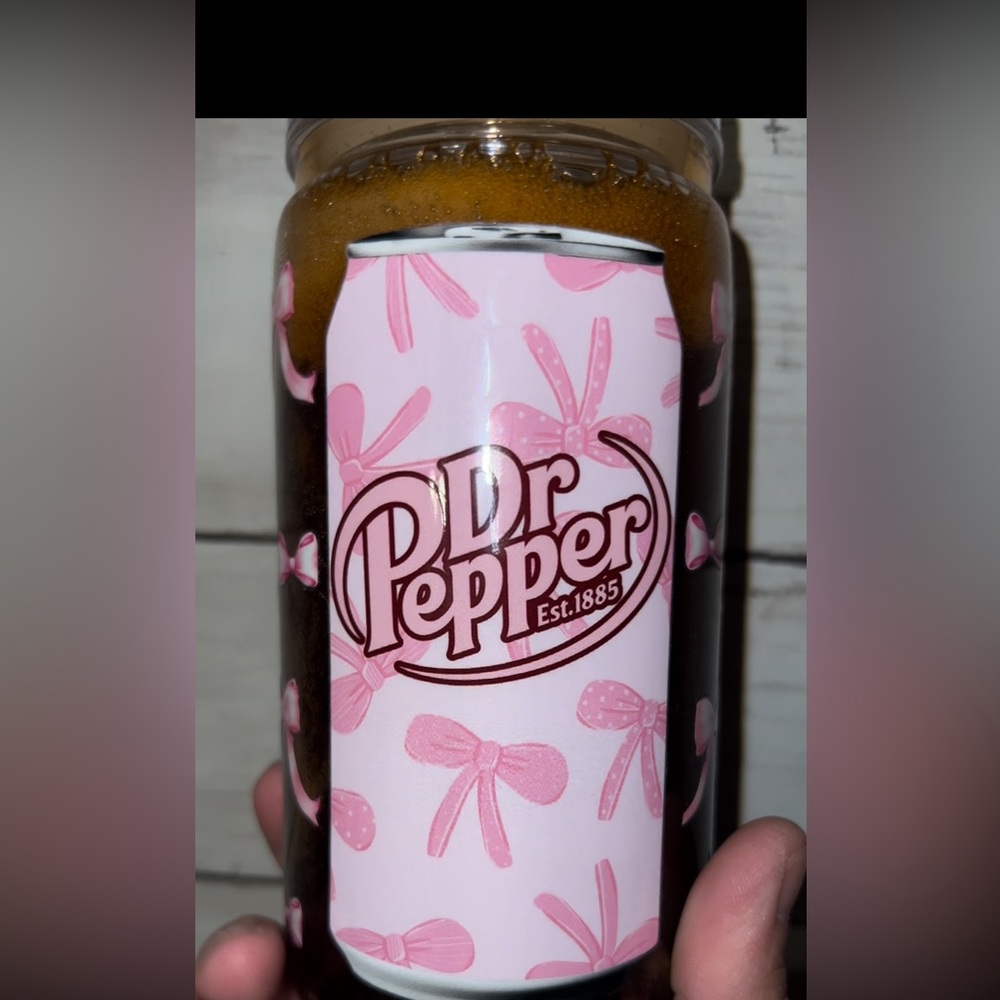 Dr Pepper Pink Bow Bottle